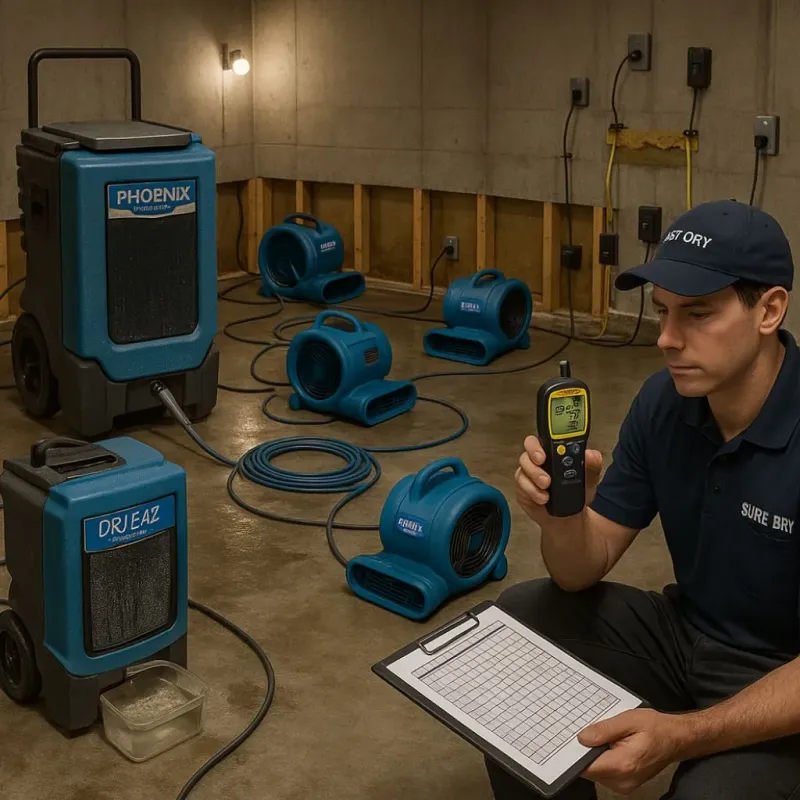 Structural Drying and Dehumidification process in Manning, SC